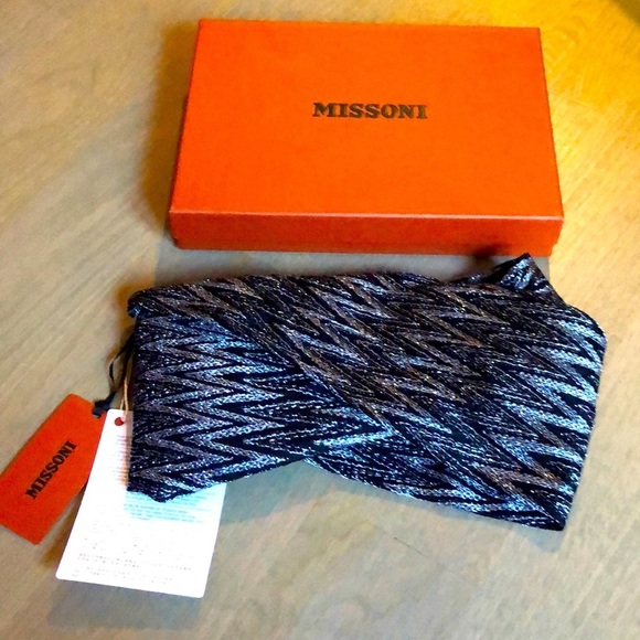 Missoni headband sash knit black silver NWT authentic - Picture 2 of 15